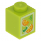 LEGO kocka 1x1 narancs mintával (üdítős doboz), lime (95666) 